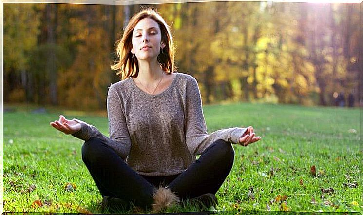 woman meditating