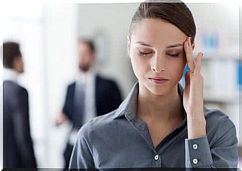 woman stressed at work