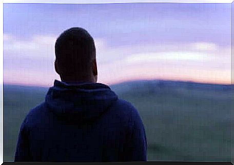 man watching the horizon