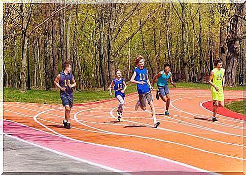 children doing athletics