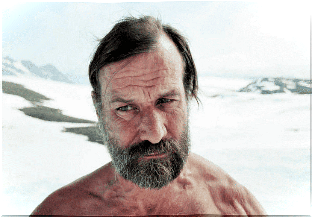 Wim Hof ​​breaking records on ice